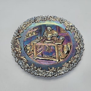 Platos de colección de vidrio de carnaval de la serie Fenton American Craftsman n.° 8 de 1977 para fabricación de cerámica