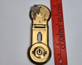 Antikes Langes Schloss co T46 Koffer / Steamer Lock w / Schlüssel