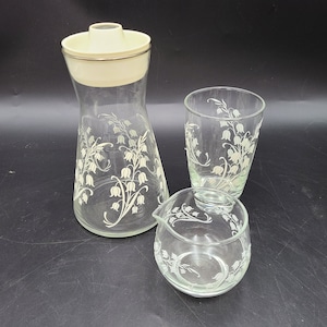 3 pieces mid century modern Juice/coffee  Carrafe cup and a creamer
