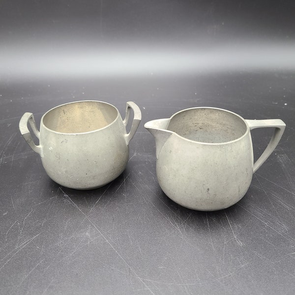 Insico pewter Sugar and creamer set