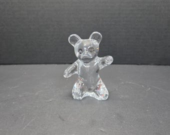 Vintage Daum France Crystal Glass Teddy Bear Paperweight/figurine