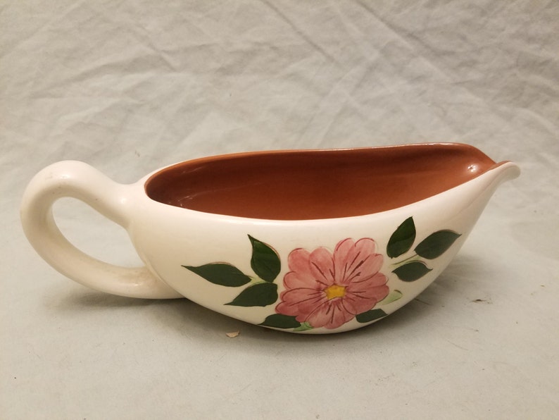 Vintage Stangl Wild Rose Pottery Gravy Boat Etsy