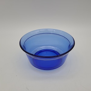antique Cobalt dish/bowl 5&quot; with white stripe
