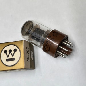 Rare Westingouse brown base grey flat plate 6SL7GT tube
