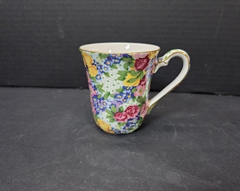 Zeer zeldzame Royal Winton Grimwades 1995 Julia chintz koffiemok mok MINT