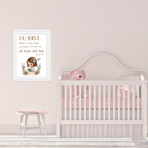 Cartel del versículo bíblico "Eres preciosa" | Cartel infantil cristiano.