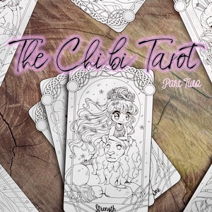 The Chibi Tarot - A Digital Coloring eBook of the Major Arcana - Instant Digital Download - Part Two - 7 Illustrations to Color