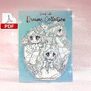 YamPuff's Dreams Collection - PDF Malbuch - Sofortiger Digitaler Download - Eine Malbuch-Zusammenstellung mit über 90 Illustrationen
