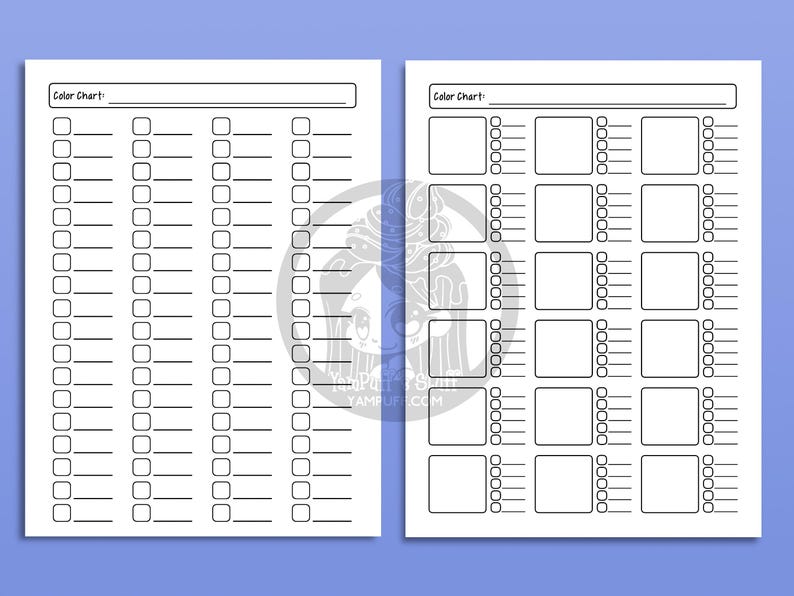 Color Chart Practice Pack: Blending & Swatching Templates (printable ...