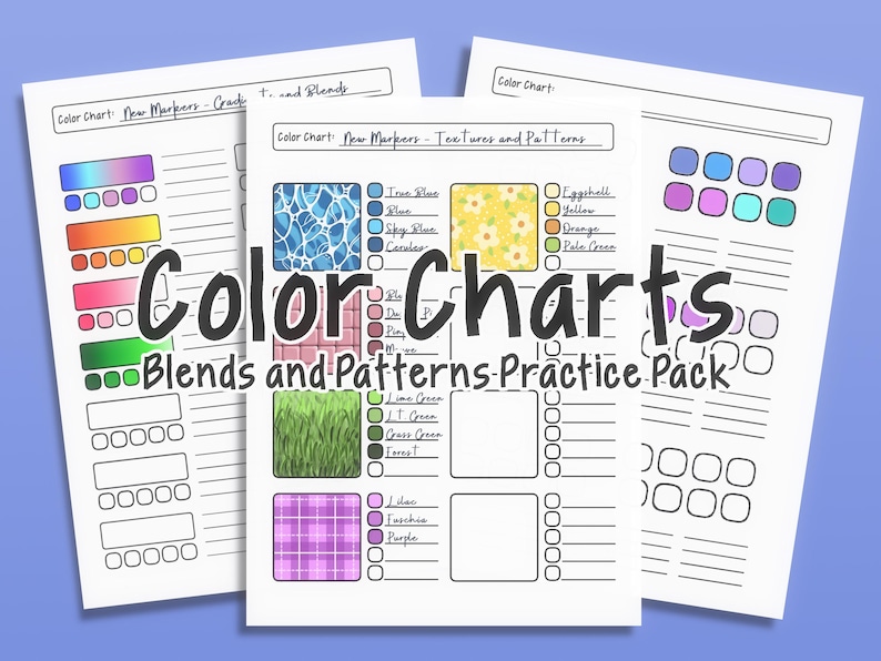 Color Chart Practice Pack: Blending & Swatching Templates (printable ...