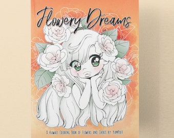 Kawaii Coloring eBook: Flowery Chibis by YamPuff (Digital Download)