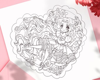 Valentine's Day Coloring Page: Sweets for the Sweet - Instant Digital Download by YamPuff
