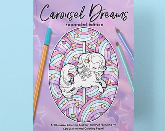 Carousel Dreams Coloring Book: 40 Whimsical Illustrations (Digital Download)