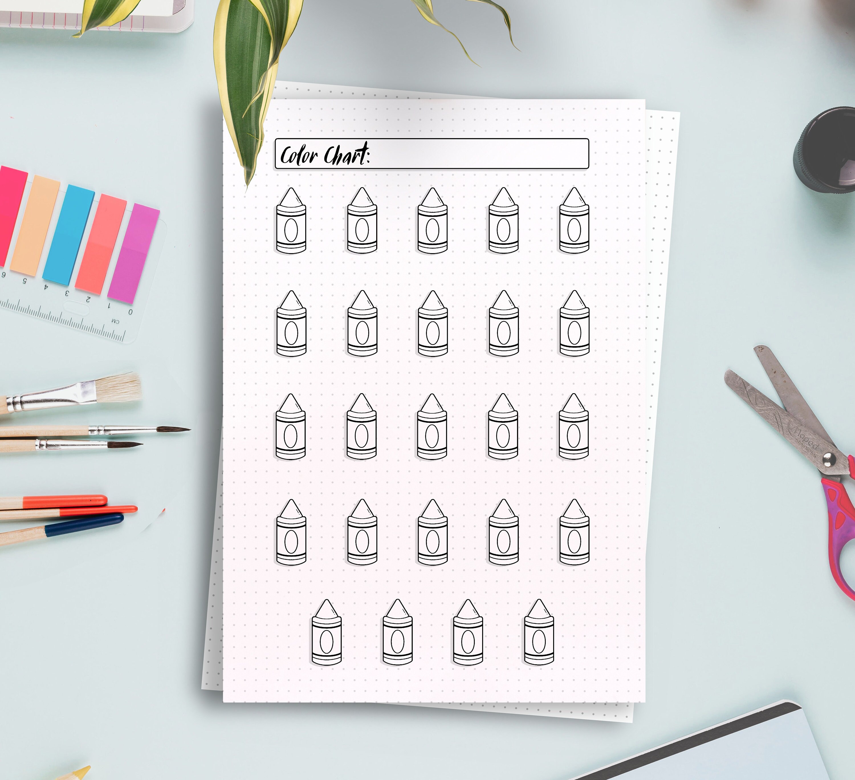 Artist Color Swatch Charts Coloring Pencils Markers Crayons Digital