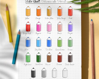 Artist Color Swatch Charts: Coloring Pencils, Markers, Crayons (Digital Download)