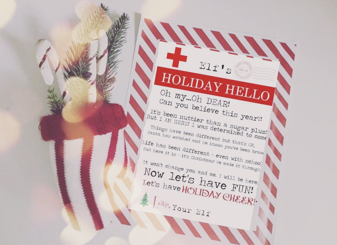Christmas Elf or Elves Arrival Hello COVID 2020 Quarantine Encouragement Letter Printable First ...