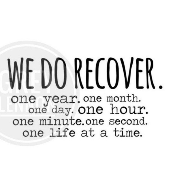 Non-Editable INSTANT Download JPG PNG We Do Recover One Year Month Day Hour Minute Second Life Sobriety Recovery Minimalist 30x18 300DPI