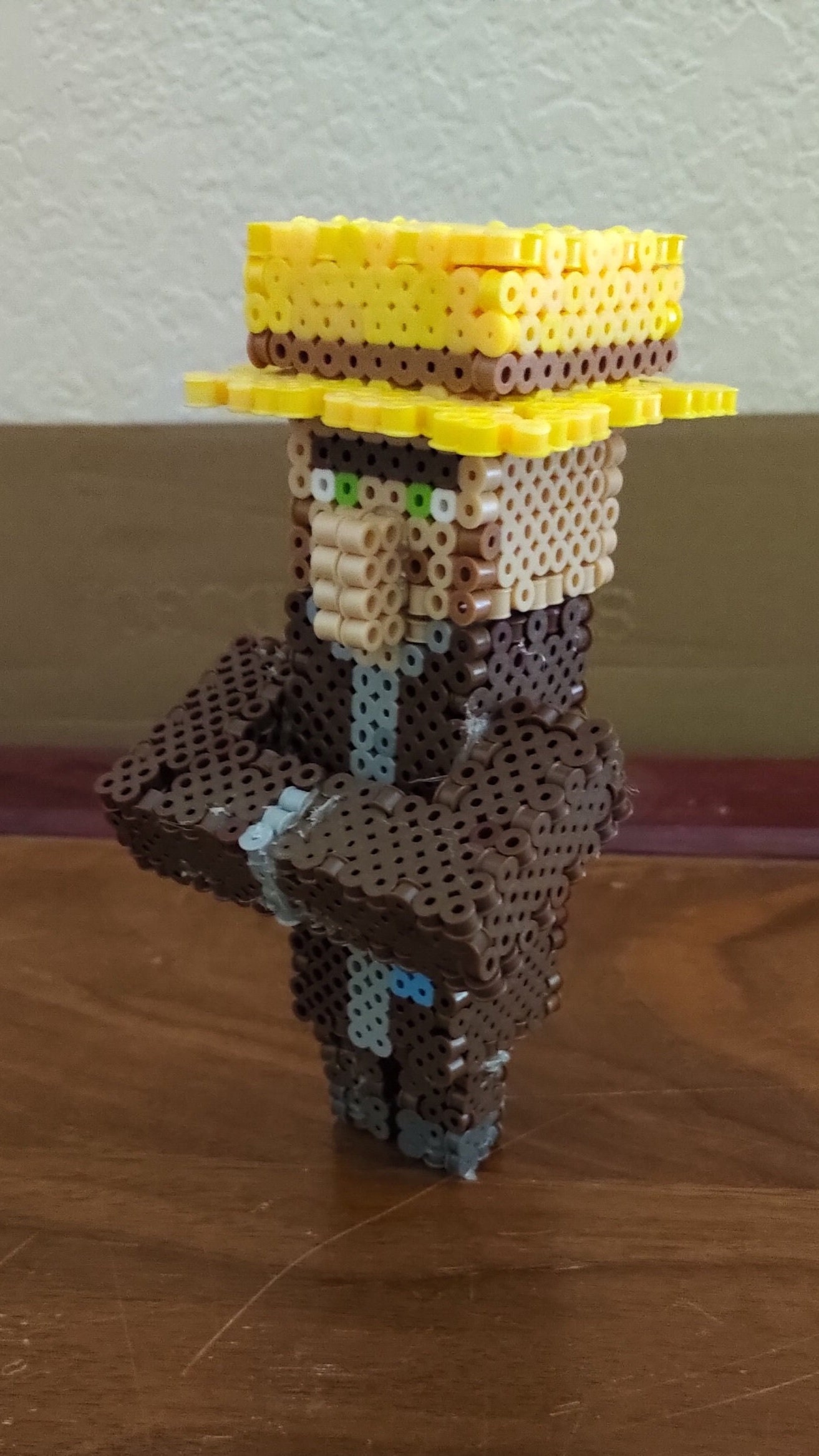 Minecraft Perler Bead Pattern, Farmer Villager Design, DIY PDF Craft, Pixel Art Guide, Ideal for Game Enthusiasts