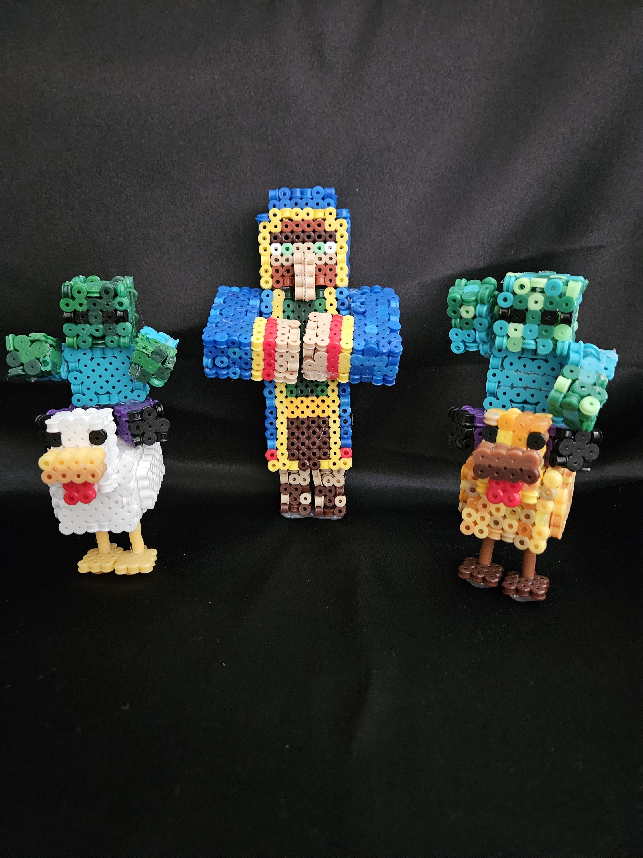 Diamond Chicken Minecraft Pattern Minecraft Perler Bead Pattern, Chicken Jockey Design, DIY PDF Craft ...