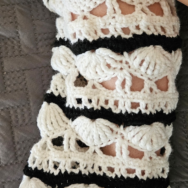 Crochet Skull Leg Warmers