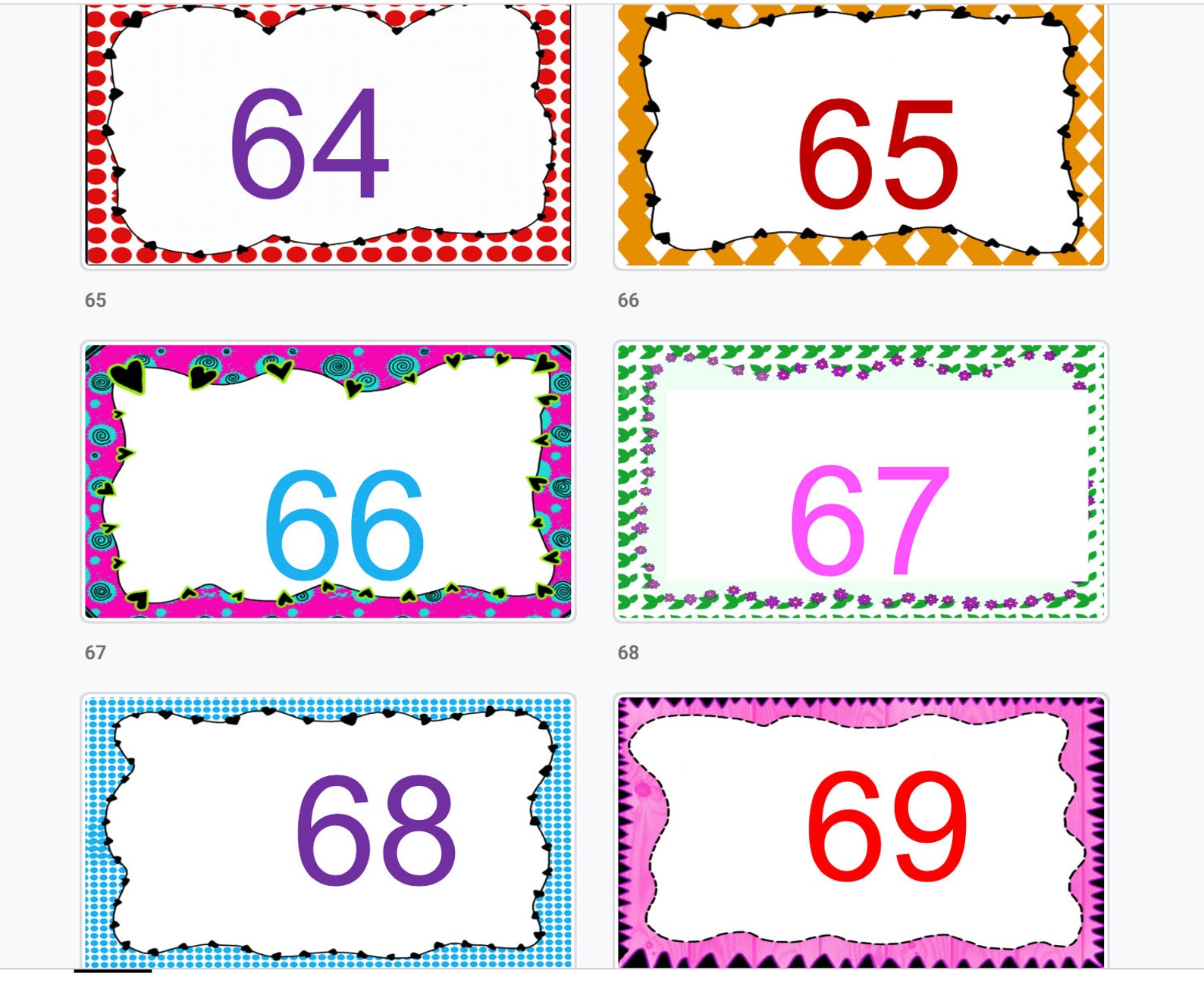 numbers 1 100 flashcards printable etsy
