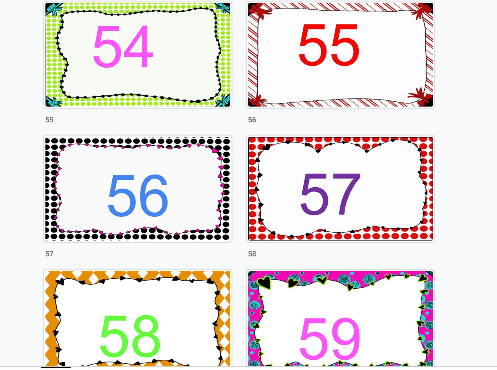 numbers 1 100 flashcards printable etsy