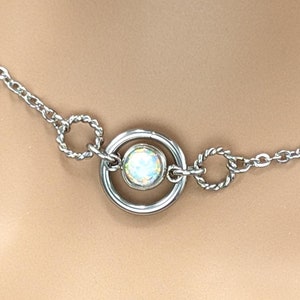 Day Collar * Triple O Ring w/ Opal * Locking Options * 24/7 Wear