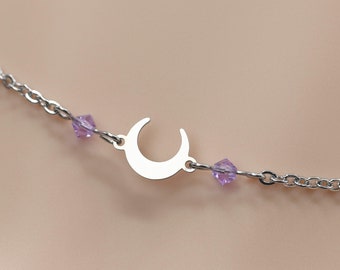 Tageshalsband * Crescent Moon mit Farboptionen * Verschluss-Optionen * 24/7 Wear
