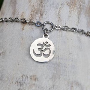 Sexy 100% Stainless Steel Om Symbol Anklet / Bracelet Custom Body Jewelry Discreet Day Collar Yoga Meditation Tranquility image 1