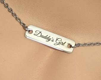 Day Collar * Engraved w/ Daddy's Girl Charm * Locking Options * 24/7 Wear