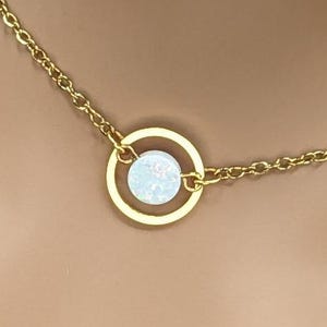 Day Collar * Gold O Ring w/ Opal * Locking Options * 24/7 Wear