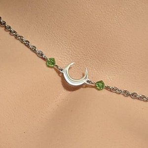 Day Collar * Crescent Moon w/ Color Options * Locking Options * 24/7 Wear