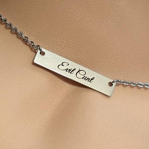 Day Collar * Pendant Engraved w/ Evil Cunt * Locking Options * 24/7 Wear