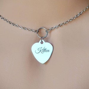 Day Collar * O Ring w/ Kitten Charm * Locking Options * 24/7 Wear
