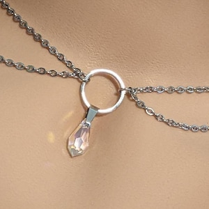 Day Collar * O Ring w/ AB Crystal Dangle * Locking Options * 24/7 Wear