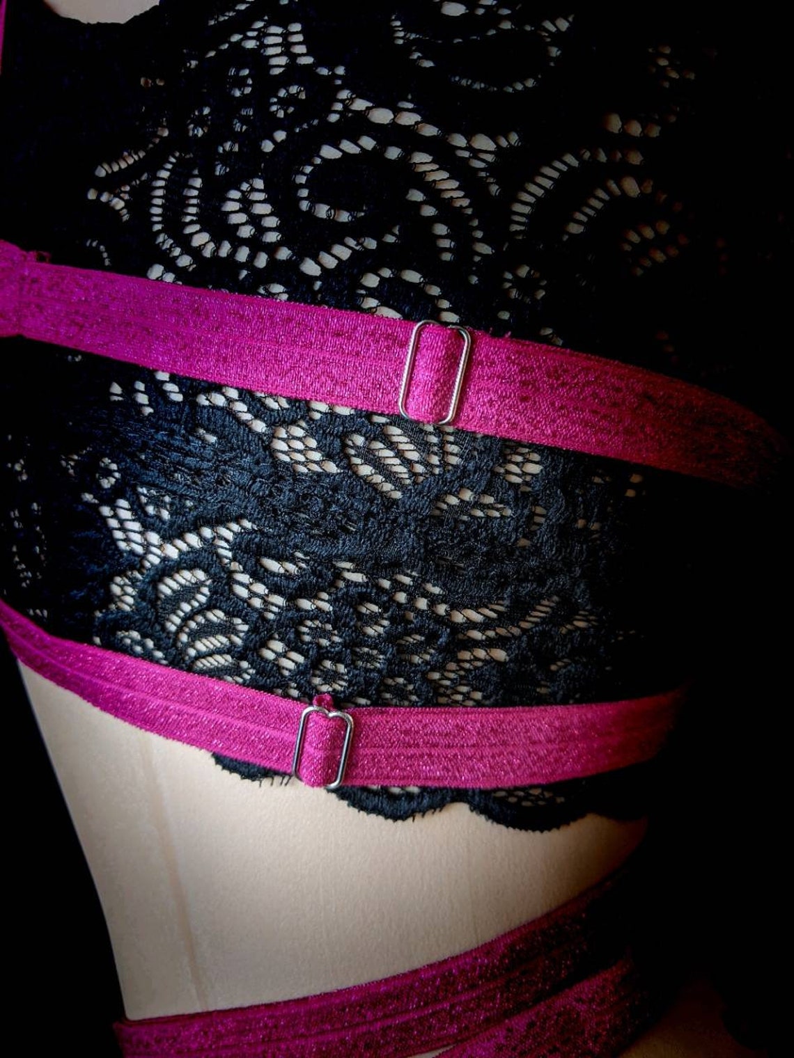 Cage Bra Harness & Hip Harness Lingerie Set Multiple Color Etsy