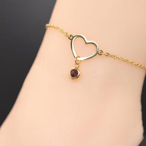 Gold Heart Anklet * Bracelet * Color Options * Locking Options * 24/7 Wear