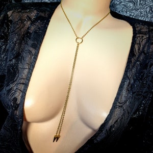 Day Collar * Gold O Ring w/ Dangles * Locking Options