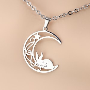 Collar de día * Luna creciente con conejito durmiendo * Opciones de bloqueo * Uso 24 horas al día, 7 días a la semana