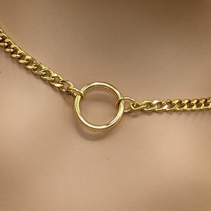 Discreet Day Collar * Gold O Ring * Locking Options