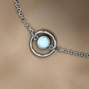 Day Collar * O Ring w/ Opal * Locking Options * 24/7 Wear