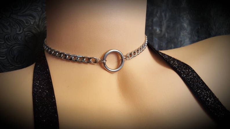 Day Collar 24/7 Stainless Steel O Ring Submissive Choker BDSM Fetish Kink Goth DDLG Emo Custom Body Jewelry by Mistress B's Boutique 