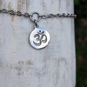 Sexy 100% Stainless Steel Om Symbol Anklet / Bracelet Custom Body Jewelry Discreet Day Collar Yoga Meditation Tranquility image 5