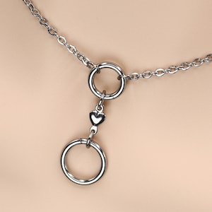 Tageshalsband * Doppel O-Ringe mit Herz * Verschluss-Optionen * 24/7 Wear