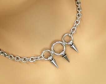 Day Collar * O Rings w/ Spike Dangles * Locking Options * 24/7 Wear