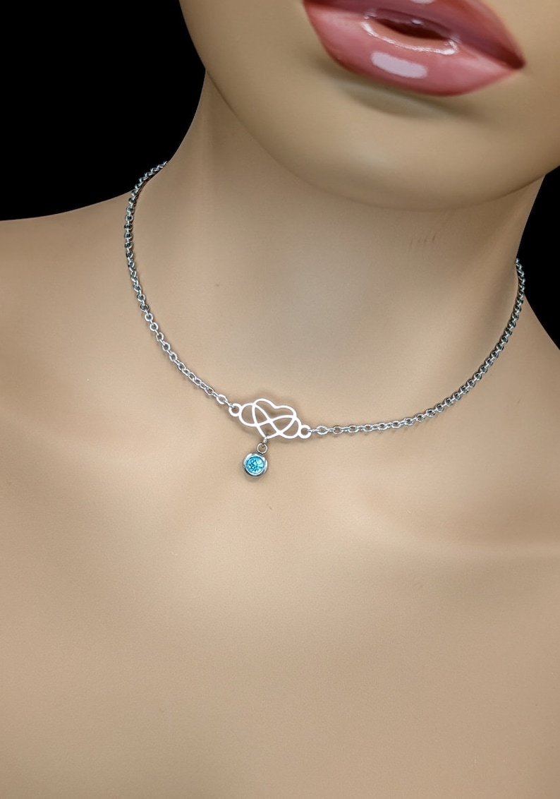 Day Collar Infinity Heart w/ Color Options Locking Options 24/7 Wear image 3