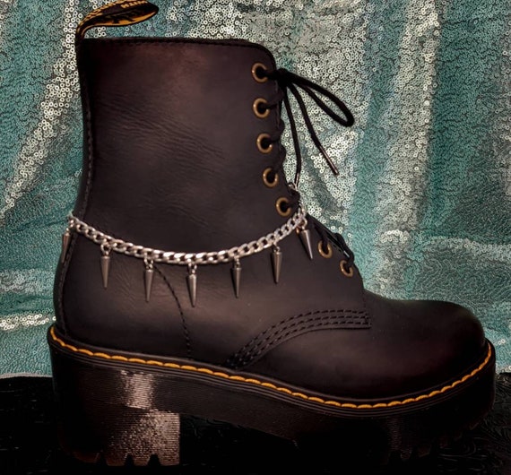 Boot Chain with Spikes - Stylish Stainless Steel Accessory for Boots, Belts & Bags, Adjustable Durable Footwear Jewelry