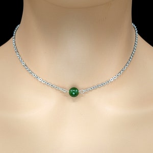 Day Collar Natural Jade Bead Locking Options 24/7 Wear image 6