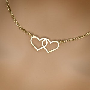 Discreet Day Collar * Double Hearts * Locking Options * 24/7 Wear