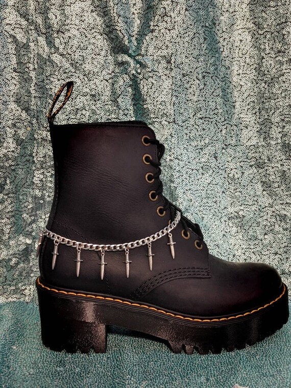 Boot Chain with Daggers- Stylish Stainless Steel Accessory for Boots, Belts & Bags, Adjustable Durable Footwear Jewelry